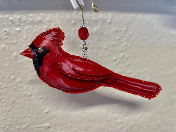 LW-Cardinal Leather Ornament