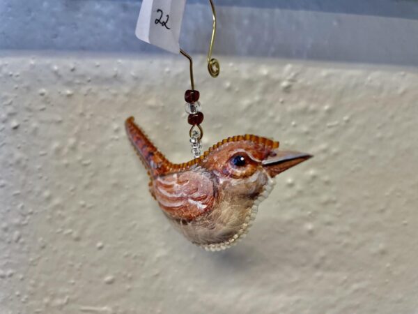 LW-House Wren Leather Ornament