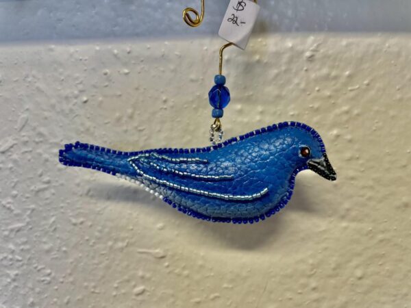 LW-Mountain Bluebird Leather Ornament