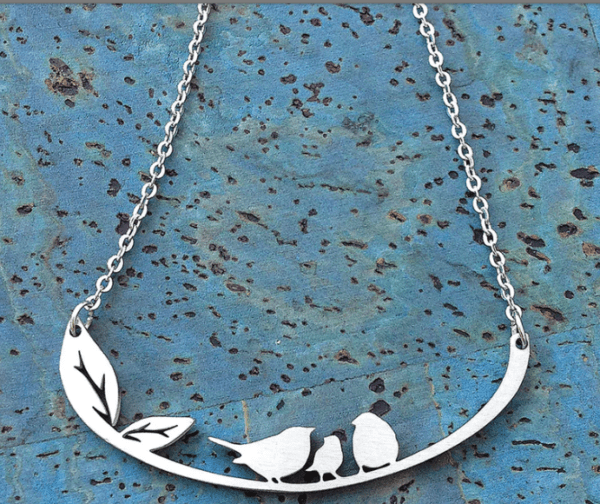 Close 2 UR Heart - Songbird Family of 3 Stainless Steel Necklace